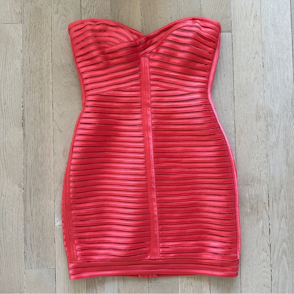 BCBG MAXAZRIA Pink Bodycon Bandage Dress, Size 6, Like Brand New